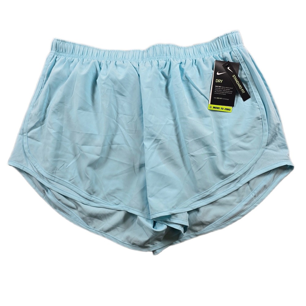 Nike Running Shorts Womens 1X Plus Size Light Blue Dri-FIT Athletic NEW